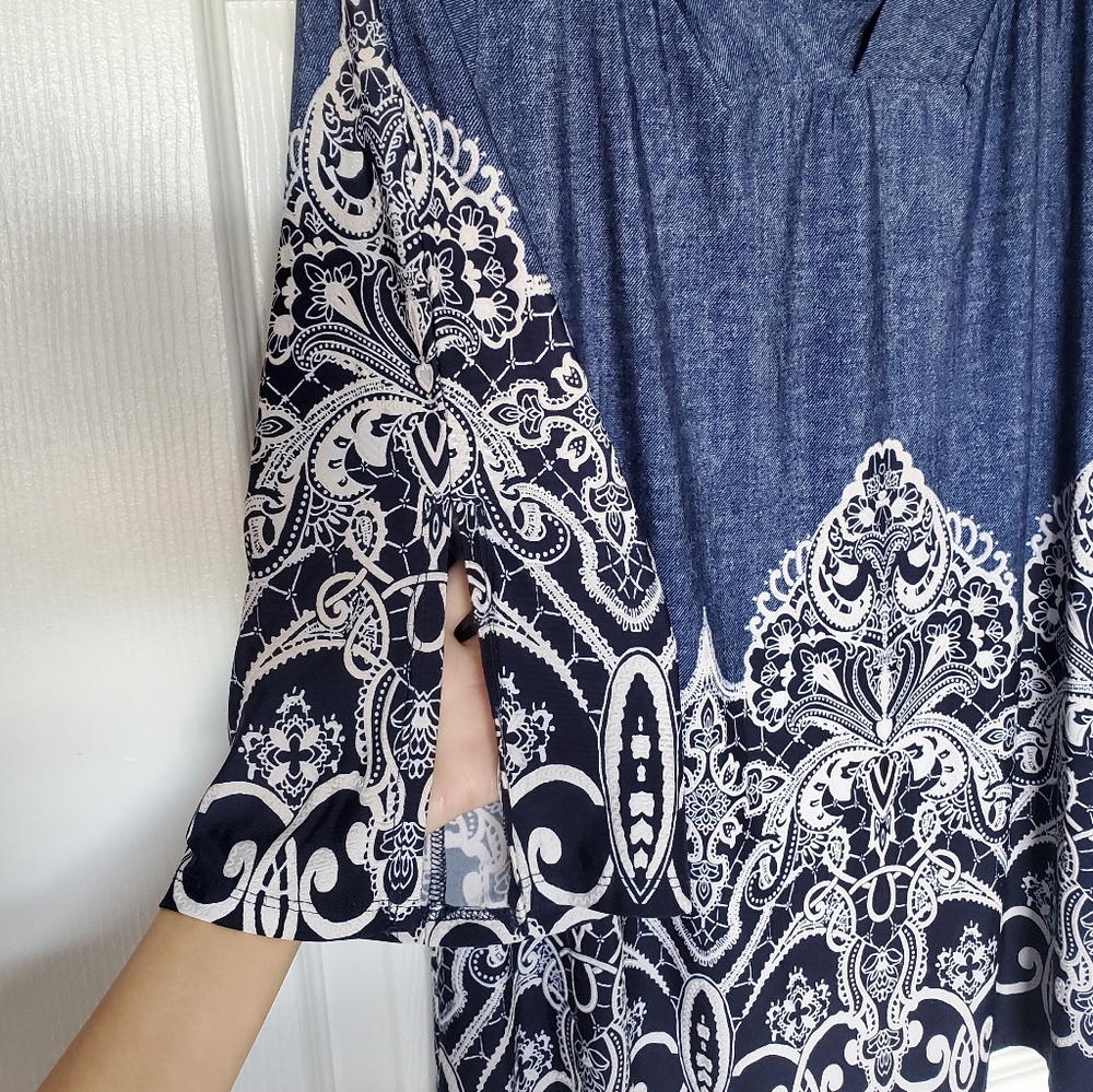 Established 1962 Denim Color Pattern Top - Picture 6 of 7